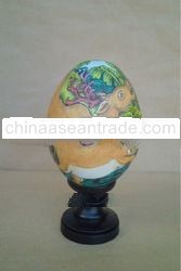 Wooden Duck Egg With "Deer"