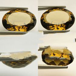 11 cts Huge Oval (18x13 mm) Lab Simulated Smoky Quartz AAA