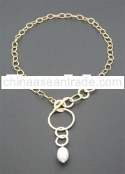 Brass necklace with Pearls