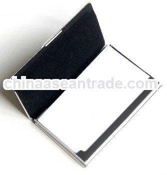 custom black PU leather&metal business card holder