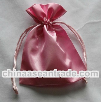 custom logo black satin bag,small drawstring gift pouch