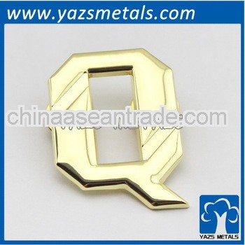 custom made Q letters shape pins., with personal design