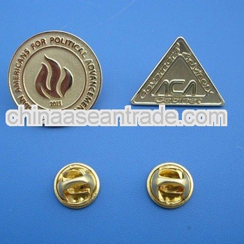 custom made gold matt metal pins with butterfly clutchs
