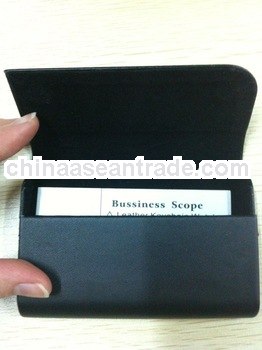 custom made pu leather with stainless steel business card holder cases wholesale