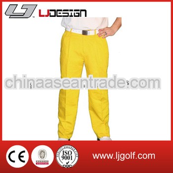 custom polyester dry fit yellow men golf pants