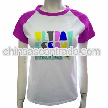 custom printed raglan sleeve eco friendly summer tee
