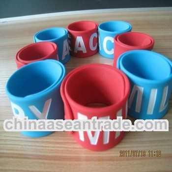 custom printed silicone slap bands
