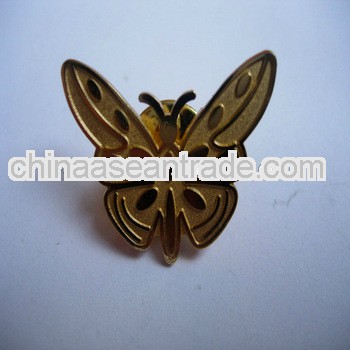 custom sandblasting butterfly badge& butterfly lapel pin