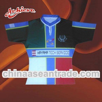 custom short-sleeved sublimation rugby jersey for women