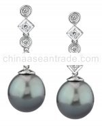 Tahitian South Sea Pearl & Diamond Julia Earrings