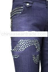 Wave Silver Sequence-Beaded Jeans