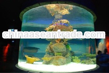 cylindrical acrylic aquarium