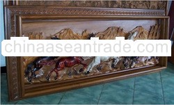Best Quality Fashion Design Panels Wood Horse Carving