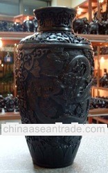Carved Oriental Dragon Chinese Vase Flowerpot Resin