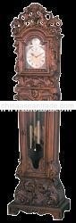 512 Hand Carved Wood Grandfather Clock