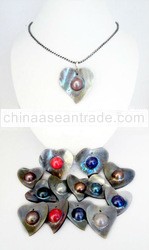 Assorted Mabe Pearl Heart Pendant.