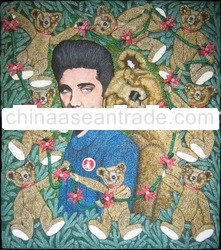 Elvis w/ Teddy Bear - Original Art Oil Painting