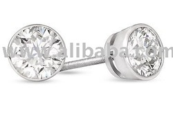 Stud Earring 18K white gold and diamond F IF 3EX GIA