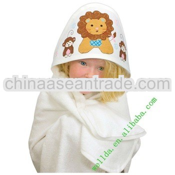delicate embroidery animal hood baby hooded towel
