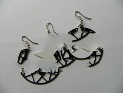 black and white metal earrings