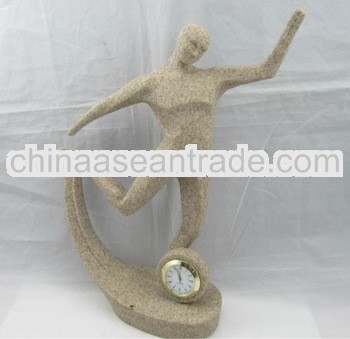 desk stone statue clock. football player clock
