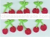 cherry crochet applique