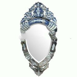 Venetian glass mirror oval
