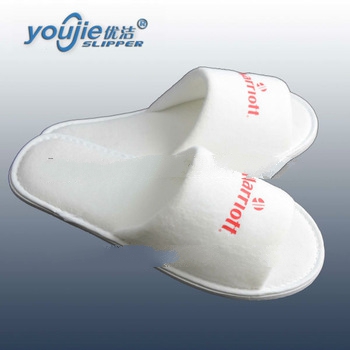 disposable cheap printed open-toe ladies velvet slippers