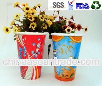disposable cold drink paper cup with custom logo design