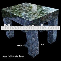 coffee table made from seashell mosaic decorative