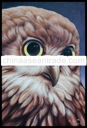 Owl Head with purple background paintings
