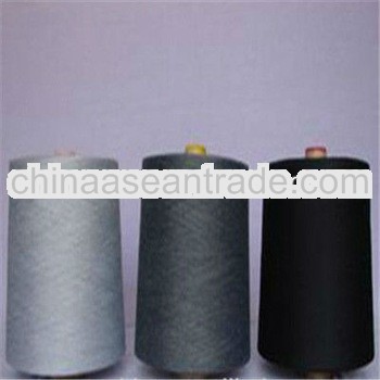 dope dyed yarn with plastic cones in all colors / 100 polyester spun yarn