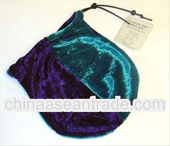 double color velvet drawstring bag for hair