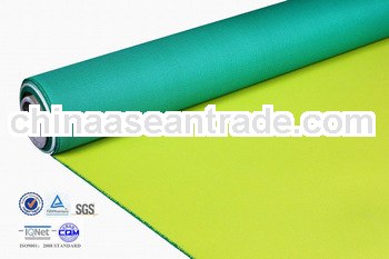 double sides twill weave fire-resistant yellow pu coated fiberglass cloth