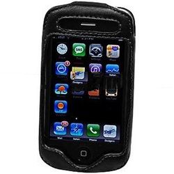 Elite Leather Case with Spring & Swivel Clip (Black)