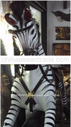 Best Quality Decorative Riding Zebra Wooden Rocking Horse