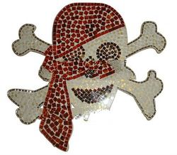 Wall skull of glass mosaic