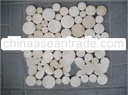 Best Cut Slices Round Tile Interlocking White Marble