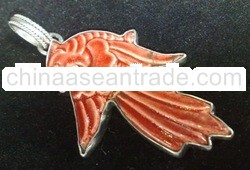 Sterling Silver Pendant with Eagle Red Glacier