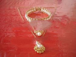 Pearl Bangles with 10K Gold