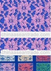 100% Polyester Rigid All-Over Knitted Raschel Lace