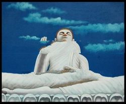 Budha tapa with sky painting