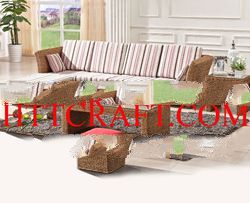 Water hyacinth corner sofa set
