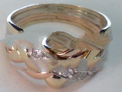 14K White Gold .50ct Diamond 5 Band Puzzle Ring, 7 - 8 GRAMS size 9