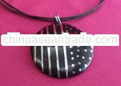 DOT-Line Wood Metal Pendant
