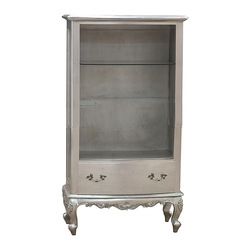 Mahogany Silver Painted Open Display Cabinet