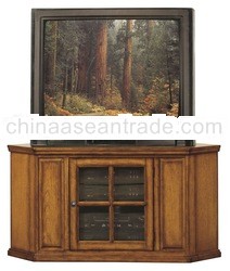 Oak Finish 46" Corner TV Console