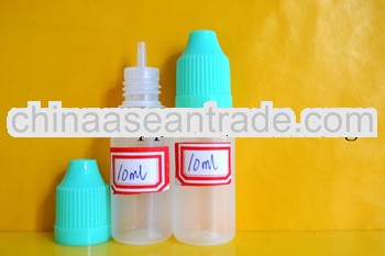 e-cig liquid pe child proof dropper bottles 10ml with bayonet long tip