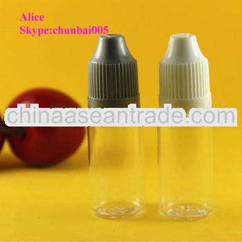 ecig eliquid bottles 10ml with colored childproof with long thin tip,SGS and TUV