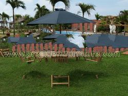 Teak Garden Furniture Round Table with Reclianing chair